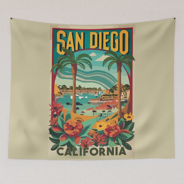 Item preview, A Vintage Travel Art of San Diego - California - US designed and sold by GoodOldVintage.