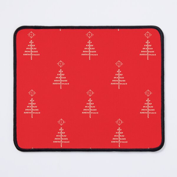 Item preview, Cross stitched Christmas tree pattern, white on red designed and sold by Goddessart.