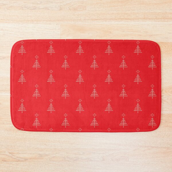 Item preview, Cross stitched Christmas tree pattern, white on red designed and sold by Goddessart.