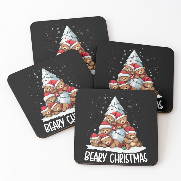 Item preview, Beary Christmas Bear Christmas Tree in Snow Funny Family Bear Xmas Hat designed and sold by Peculiarts.