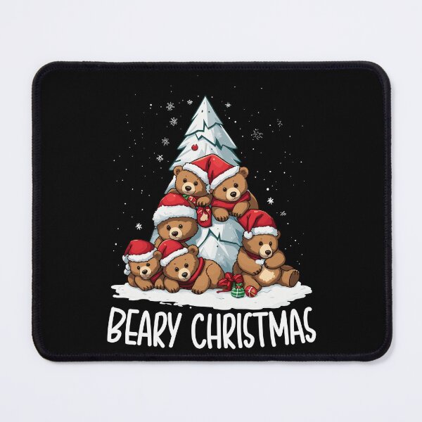 Item preview, Beary Christmas Bear Christmas Tree in Snow Funny Family Bear Xmas Hat designed and sold by Peculiarts.