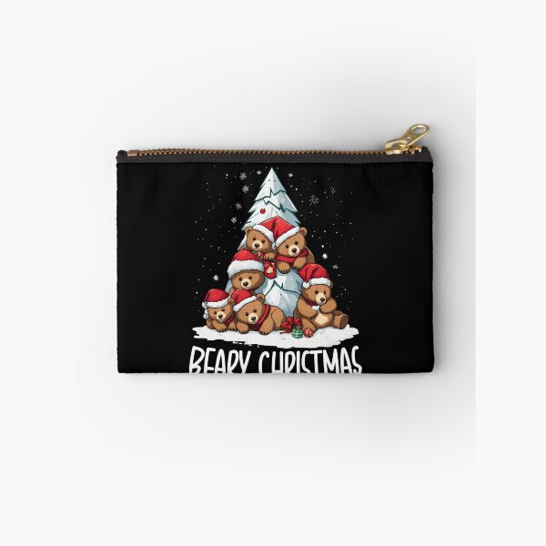 Item preview, Beary Christmas Bear Christmas Tree in Snow Funny Family Bear Xmas Hat designed and sold by Peculiarts.