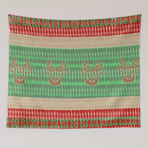 Item preview, Vintage Rudolph Red & Green Cross Stitch for Cozy Holiday Gifts designed and sold by DrStickerManiac.