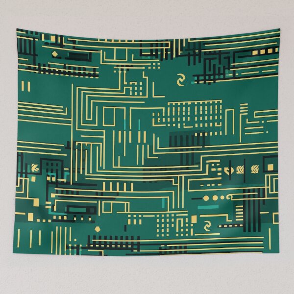 Item preview, Geometric pattern like a circuit board designed and sold by etherElric.