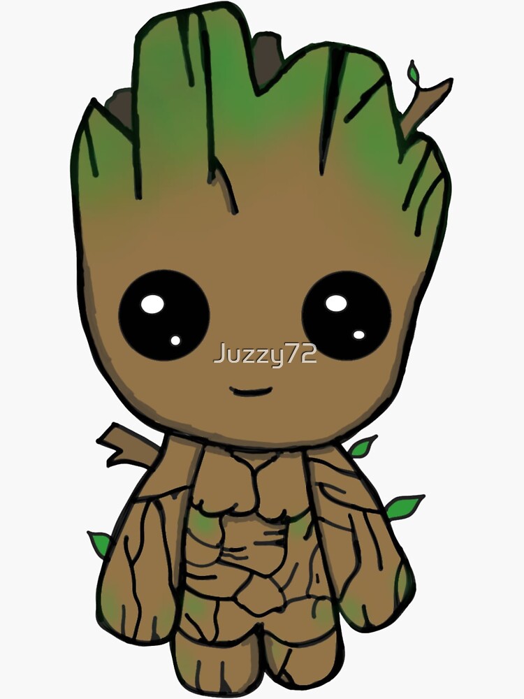 Thumbnail 3 of 3, Sticker, I AM GROOT - Little Chibi designed and sold by Juzzy72.