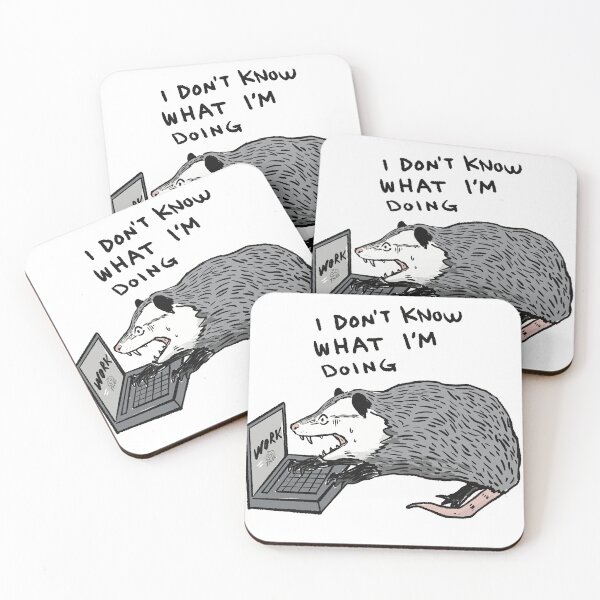Artikelvorschau, Opossum bei der Arbeit | Ich weiß nicht, was ich tue | Lustige Opossum-Memes entworfen und verkauft von Golden Turtle Studio.