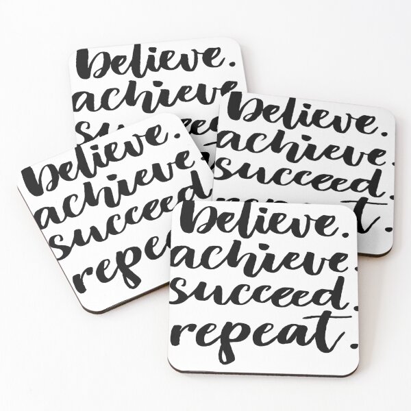 Item preview, Believe Achieve Succeed Repeat Startup Inspirational Quote designed and sold by ProjectX23.