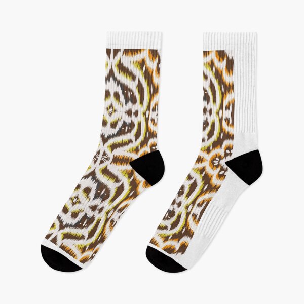 Artikelvorschau, Seamless tribal ikat patterns of white, yellow, orange curved shapes entworfen und verkauft von NarongStocker37.