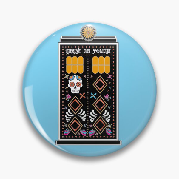 Item preview, Sugar Skull Police Box designed and sold by Geekiana.