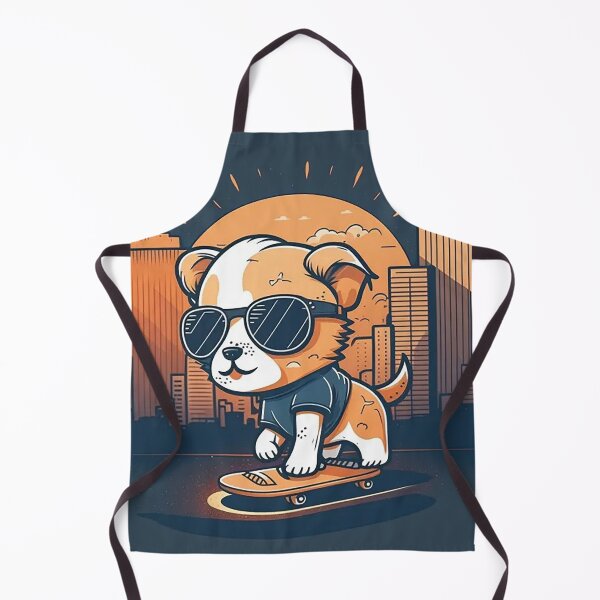 Item preview, Urban Chic Skateboarding Dog with Cool Shades Illustration designed and sold by PaintbrushPlace.