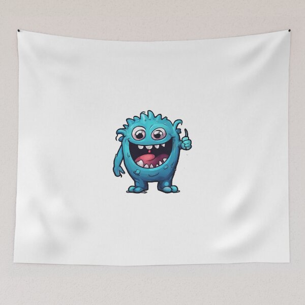 Item preview, cute blue monster designed and sold by artcool-fawzi.