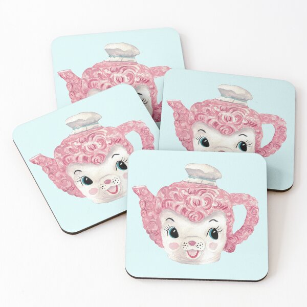 Item preview, Pink Poodle Chef Teapot watercolor painting designed and sold by The kitschy Citrus.