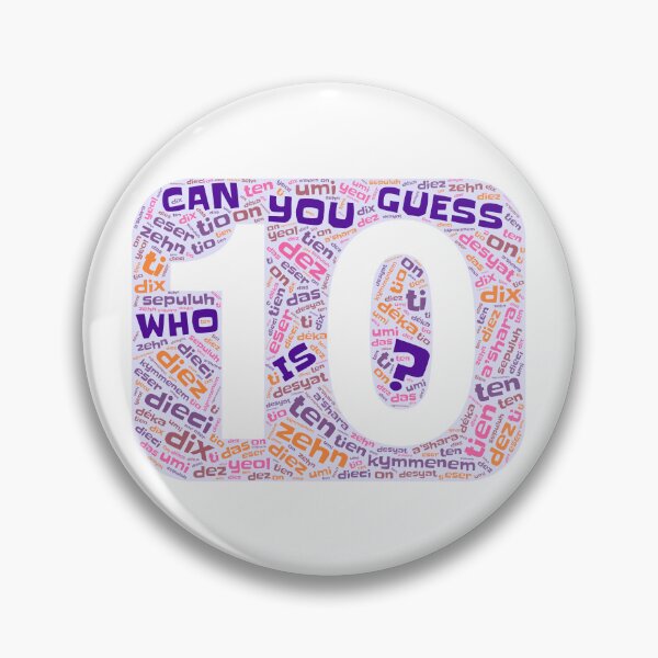 Item preview, Guess Who Tenth Birthday in Pinks and Purples designed and sold by WordsYouLove.