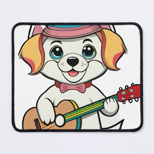 Item preview, dog playing guitar designed and sold by Jubjangm3.