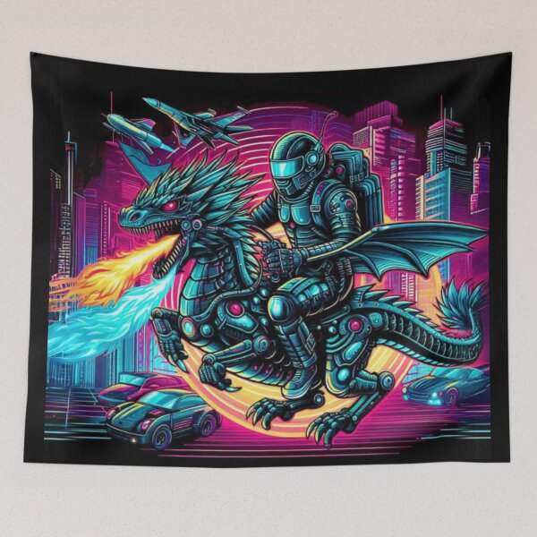 Item preview, Robot Riding a  Dragon designed and sold by Myra365Art.