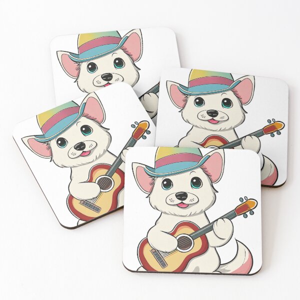 Item preview, cute dog playing guitar designed and sold by Jubjangm3.