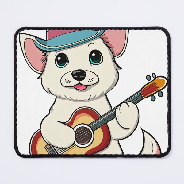 Item preview, cute dog playing guitar designed and sold by Jubjangm3.