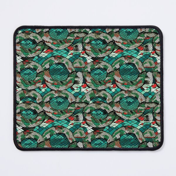 Item preview, Geometric Green Textured Snakes Pattern designed and sold by Geonimalia.