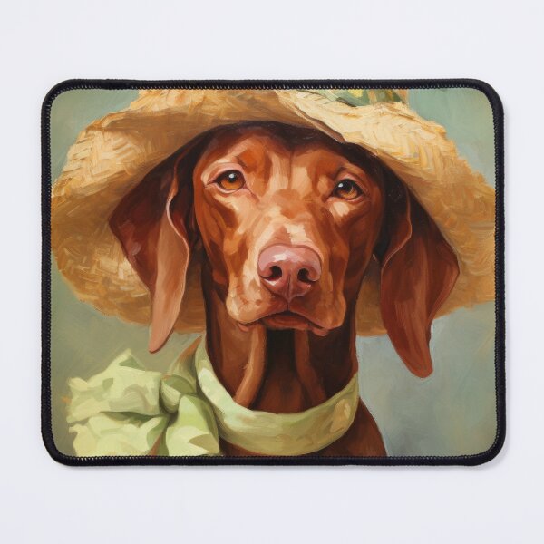 Item preview, beautiful Hungarian Vizsla dog lady with hat designed and sold by WallyPink.