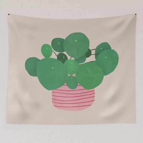 Item preview, pilea interior plant dusty pink designed and sold by alienrabbit.