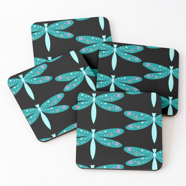 Item preview, Dragonfly Floral Teal designed and sold by Niibidoon.