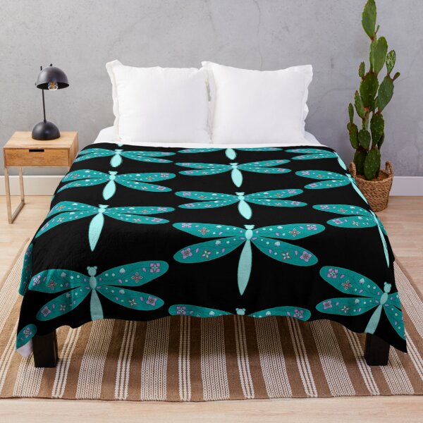 Item preview, Dragonfly Floral Teal designed and sold by Niibidoon.