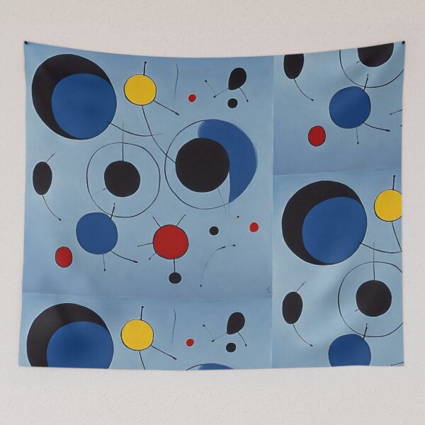 Item preview, Joan Miro Inspired Abstract Light Blue Circles  designed and sold by bettypure.
