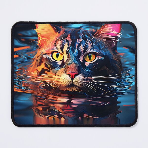 Artikelvorschau, Abstrakter Katzen-Wasser-Illusions-Kunstdruck entworfen und verkauft von dcrc.