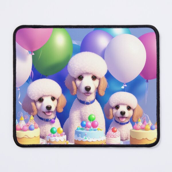 Item preview, Poddle puppy at a birthday party with balloons artwork designed and sold by Tio-Tecun.