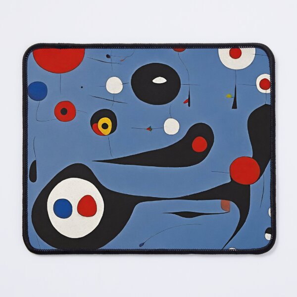 Item preview, Joan Miro Inspired Abstract Ghosts on Blue Background designed and sold by bettypure.
