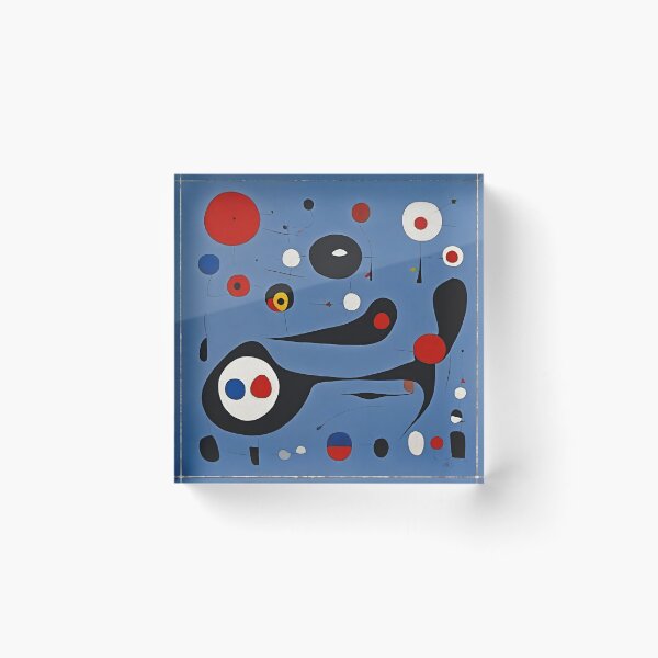 Item preview, Joan Miro Inspired Abstract Ghosts on Blue Background designed and sold by bettypure.
