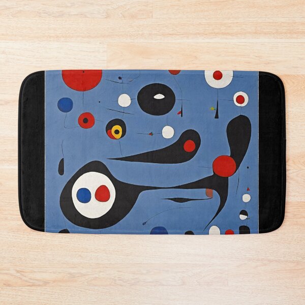 Item preview, Joan Miro Inspired Abstract Ghosts on Blue Background designed and sold by bettypure.