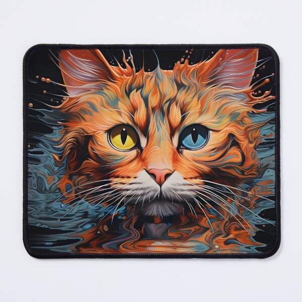 Artikelvorschau, Abstrakter Katzen-Wasser-Illusions-Kunstdruck entworfen und verkauft von dcrc.