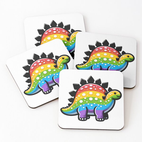 Item preview, Rainbow Polka-Dot Stegaysaurus - Joyful Dinosaur Sticker designed and sold by AIARTIST1.