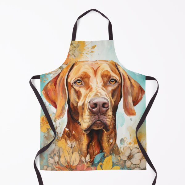 Item preview, Dog portrait Vizsla Hungarian Pointer with flowers designed and sold by WallyPink.