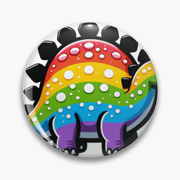 Item preview, Rainbow Polka-Dot Stegaysaurus - Joyful Dinosaur Sticker designed and sold by AIARTIST1.