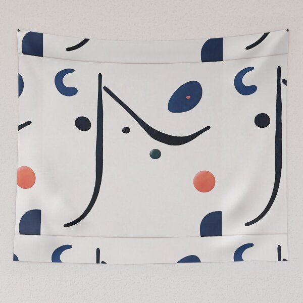 Item preview, Joan Miro Inspired Abstract Two Lines designed and sold by bettypure.