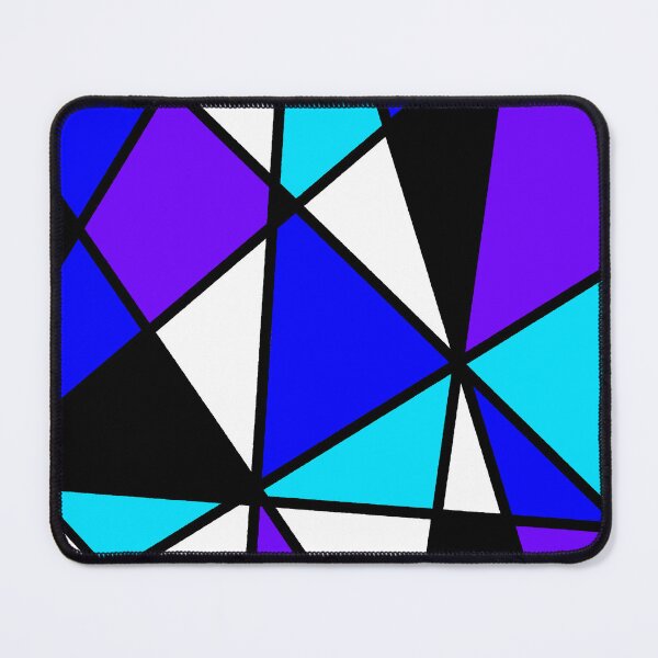 Item preview, Bauhaus Stainedglass Diagonal in shades of blue designed and sold by SoshanaC.