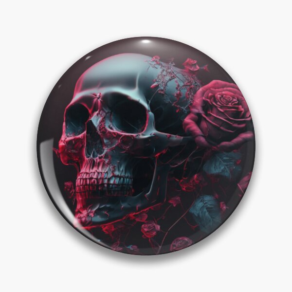 Artikelvorschau, Skulls and Bones Red Roses Metal Rock entworfen und verkauft von PugD.