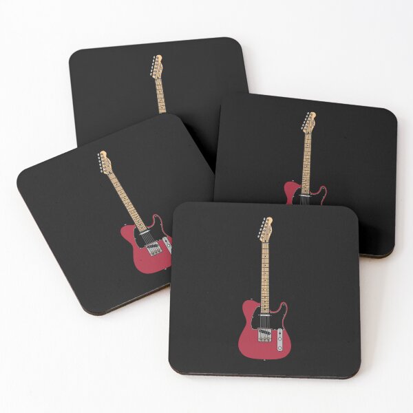 Item preview, Coloured Telecaster (Candy Red) - Black Pickguard and Maple Fretboard designed and sold by halveflower.