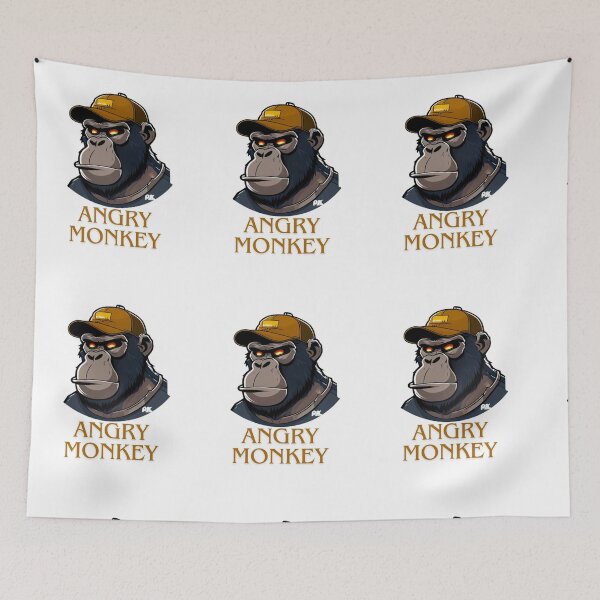 Item preview,  angry monkey, funny, cute, animal, meme, monkeyt, animals, love, retro, vintage, summer, nature, flowers, kawaii, blue, aesthetic, quotes, trendy, happy, yellow, quote designed and sold by albertotv250.