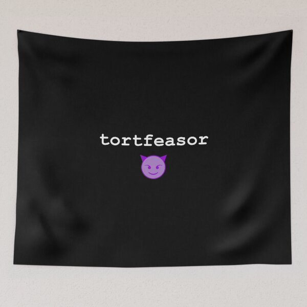 Item preview, Tortfeasor (white font) & evil smiley face emoji designed and sold by patentsAurUs.