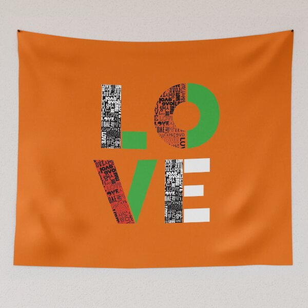 Item preview, LOVE design using Love & Korean letters Sarang. designed and sold by hojeong-art.