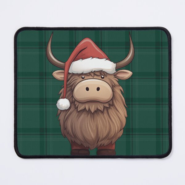 Item preview, Copy of Christmas Highland Cow Coo on Green Tartan designed and sold by wotsthis.