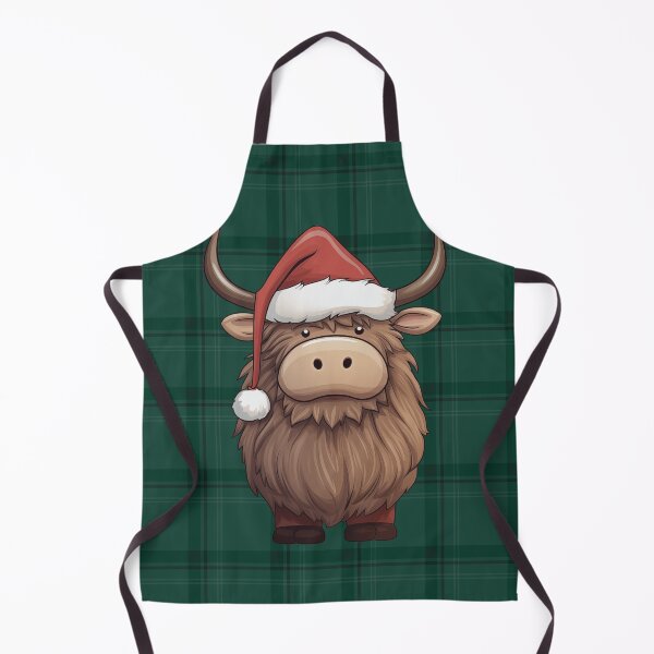 Item preview, Copy of Christmas Highland Cow Coo on Green Tartan designed and sold by wotsthis.