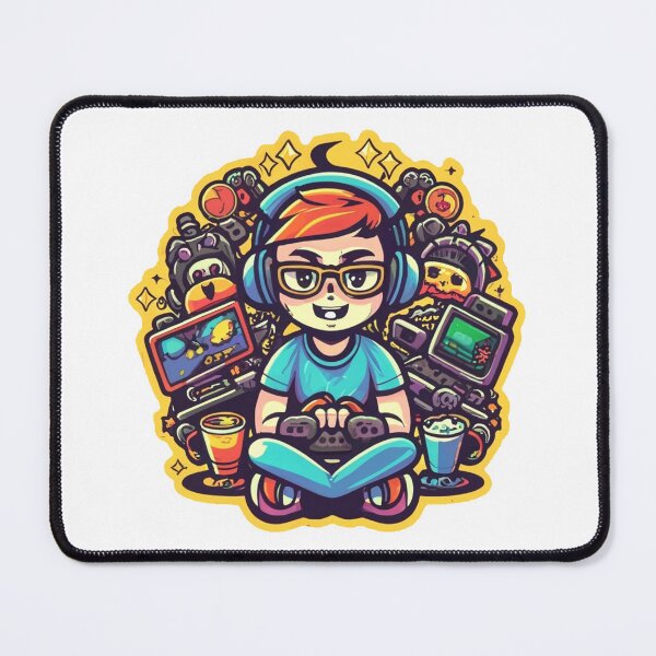 Item preview, Game - gamer surrounded by video games and technology designed and sold by syedmaaz.