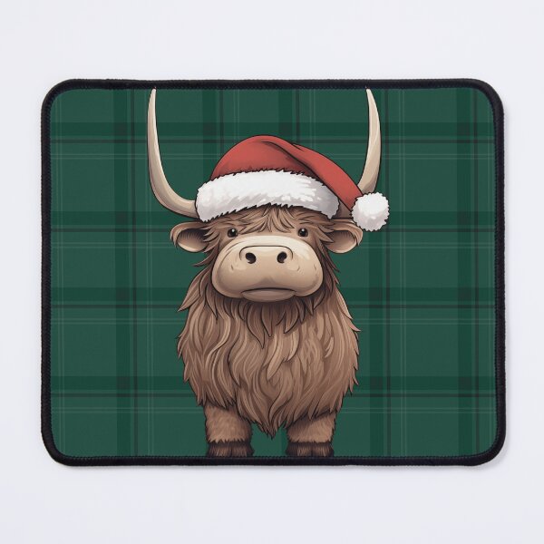 Item preview, Christmas Highland Cow Coo on Tartan designed and sold by wotsthis.