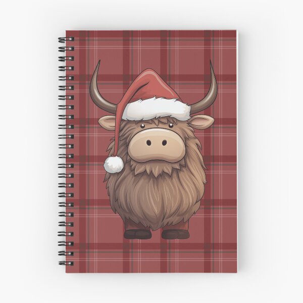 Item preview, Christmas Highland Cow Coo on Red Tartan designed and sold by wotsthis.