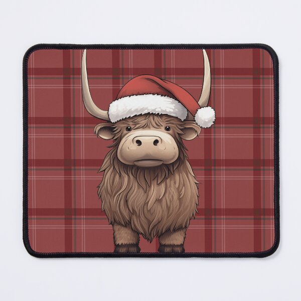 Item preview, Christmas Highland Cow Coo on Tartan designed and sold by wotsthis.