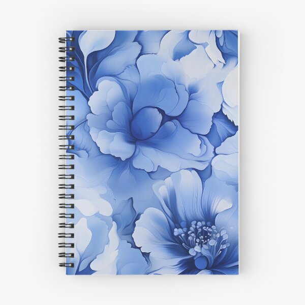 Item preview, Elegant Sapphire Blooms: Airbrushed Floral Artwork designed and sold by inkArtistryfine.
